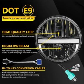 img 2 attached to 🚦 MGLLIGHT Светодиодный фара 7 дюймов: одобрено DOT, совместим с Jeep JK TJ LJ CJ, бело-янтарный DRL, поворотный сигнал, запасные фары (пара)