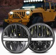 🚦 mgllight светодиодный фара 7 дюймов: одобрено dot, совместим с jeep jk tj lj cj, бело-янтарный drl, поворотный сигнал, запасные фары (пара) логотип