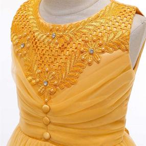 img 1 attached to 👗 Stunning IBTOM CASTLE Princess Embroidery Bridesmaid Dresses for Girls