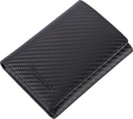 number wu trifold blocking carbon leather men's accessories and wallets, card cases & money organizers логотип