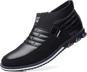 img 4 attached to COSIDRAM High Top Driving Sneakers Business Men's Shoes and Loafers & Slip-Ons