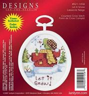 ❄️ janlynn 21-1058 let it snow: mini counted cross oval stitch kit 2-1/4 by 2-3/4-inch - get crafty! logo