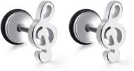 unsex stainless musical earrings silver logo