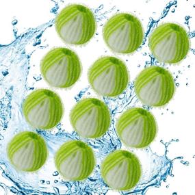 img 4 attached to 🐾 Lint Remover Pet Hair Balls for Laundry - Pack of 12 (White Green), Reusable Pet Hair Dryer Balls for Effective Pet Hair Removal in Washing Machine