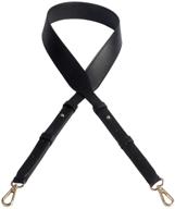👜 beaulegan wide purse strap replacement: premium microfiber leather - 51 inch long adjustable for crossbody shoulder bag - black and gold logo