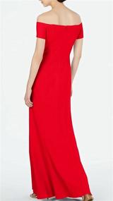 img 3 attached to 👗 Captivating Calvin Klein Off The Shoulder Center Notch Gown for Women