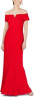 👗 captivating calvin klein off the shoulder center notch gown for women logo