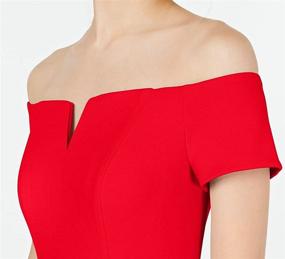 img 2 attached to 👗 Captivating Calvin Klein Off The Shoulder Center Notch Gown for Women