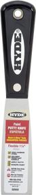 img 1 attached to 🔪 Professional Silver Putty Knife Set - HYDE 02000, 1-1/4 in. Blade Width, 1 Pack, Black