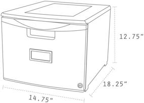 img 1 attached to 🗄️ Storex Plastic File Cabinet - Locking One-Drawer Document Organizer with Casters for Home and Office, Gray, 1-Pack (61266B01C)