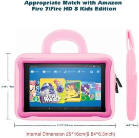 img 3 attached to 🦄 MoKo 7-8" Kids Tablet Sleeve: Neoprene Carrying Bag for Luna Controller & Fire Tablets - Pink Pony Design