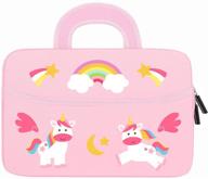 🦄 moko 7-8" kids tablet sleeve: neoprene carrying bag for luna controller & fire tablets - pink pony design logo