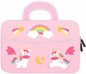 img 4 attached to 🦄 MoKo 7-8" Kids Tablet Sleeve: Neoprene Carrying Bag for Luna Controller & Fire Tablets - Pink Pony Design