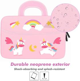 img 2 attached to 🦄 MoKo 7-8" Kids Tablet Sleeve: Neoprene Carrying Bag for Luna Controller & Fire Tablets - Pink Pony Design