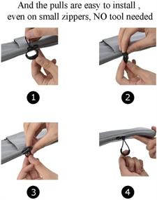 img 1 attached to 🔑 Effortless Grip: Yadaland Zipper Pulls Extension for Easy One-Finger Use on Luggage, Bags, Jackets, and More - 8Pack Black 2.4 Inch PVC Pullers with Nylon Cord