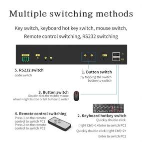 img 1 attached to 🖥️ eKL HDMI KVM-переключатель: двойной монитор с расширенным отображением 4K@60Hz, аудио, USB 2.0 хаб - переключатель монитора, клавиатура и мышь для ПК