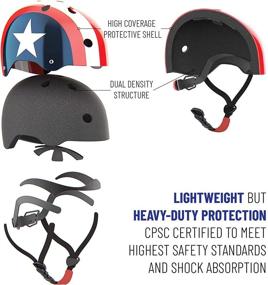 img 2 attached to Noggn US Star Bike Helmet: Sizes for Baby, Kids, Adult & Youth | X-Small: Age 1-4, Small: Age 5-14, Med-Large: Age 14+ | Ideal for Bicycle, Scooter & Skateboard