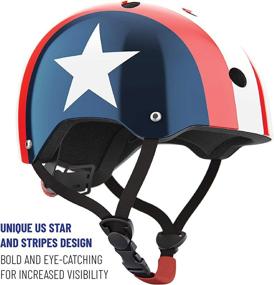 img 3 attached to Noggn US Star Bike Helmet: Sizes for Baby, Kids, Adult & Youth | X-Small: Age 1-4, Small: Age 5-14, Med-Large: Age 14+ | Ideal for Bicycle, Scooter & Skateboard