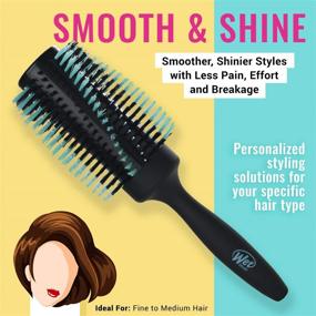 img 1 attached to 💁 Smooth and Shine Round Brush by Wet Brush - Ideal for Fine to Medium Hair - Achieve the Perfect Blow Out Effortlessly with Reduced Pain and Breakage – Spiral Bristle Design Enhances Smoother Hairstyles