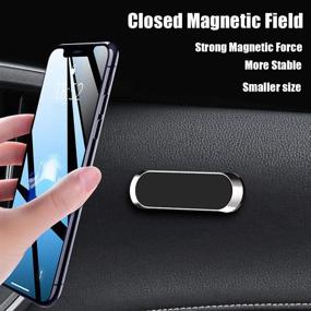 img 2 attached to Magnetic Cell Phone Car Mount Holder - No Shake Off - Powerful Magnets - Strong Adhesive - Fits iPhone Samsung Galaxy & more