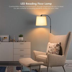 img 2 attached to 🔌 Black LED Floor Lamp by Wellwerks for Living Room, Bedroom, Office, Reading - Energy Saving, Eye-Caring Standing Floor Lamps