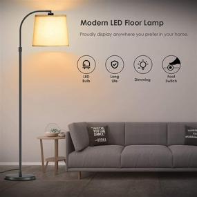 img 1 attached to 🔌 Black LED Floor Lamp by Wellwerks for Living Room, Bedroom, Office, Reading - Energy Saving, Eye-Caring Standing Floor Lamps