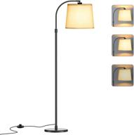 🔌 black led floor lamp by wellwerks for living room, bedroom, office, reading - energy saving, eye-caring standing floor lamps логотип