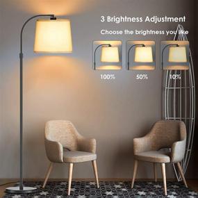 img 3 attached to 🔌 Black LED Floor Lamp by Wellwerks for Living Room, Bedroom, Office, Reading - Energy Saving, Eye-Caring Standing Floor Lamps