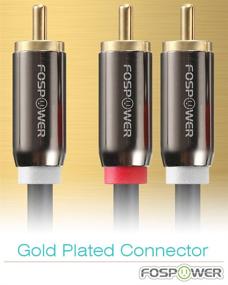 img 3 attached to 🔌 FosPower RCA Y-Adapter (3 Feet): Premium Dual Shielded Y Splitter Cable for Subwoofer, Home Theater, Hi-Fi - 1 Male to 2 Male RCA Connectors, 24K Gold Plated