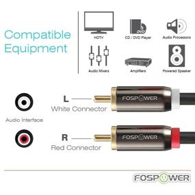 img 2 attached to 🔌 FosPower RCA Y-Adapter (3 Feet): Premium Dual Shielded Y Splitter Cable for Subwoofer, Home Theater, Hi-Fi - 1 Male to 2 Male RCA Connectors, 24K Gold Plated