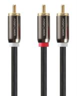 🔌 fospower rca y-adapter (3 feet): premium dual shielded y splitter cable for subwoofer, home theater, hi-fi - 1 male to 2 male rca connectors, 24k gold plated logo