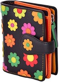 img 1 attached to 🌼 Visconti Sunshine DS-80 Women's Floral Multi-Colored Bifold Wallet - Stylish Black Multi Design