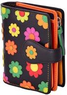 🌼 visconti sunshine ds-80 women's floral multi-colored bifold wallet - stylish black multi design logo