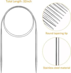 img 2 attached to 🧶 Set of 11 Stainless Steel Circular Knitting Needles- 32 Inch Length- Ideal for Any Weave Yarn Projects in 11 Sizes