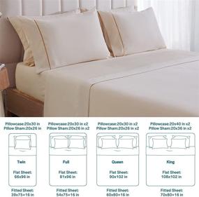 img 2 attached to Bedsure Pocket Queen Sheets Beige