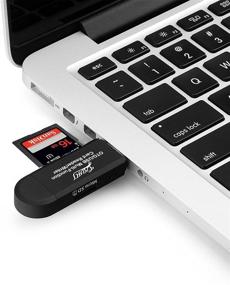 img 1 attached to 🖤 Black SD Card Reader/Adapter for PC, Laptop, Smartphones & Tablets - Multi-Function USB 2.0 Card Reader/Writer for SD/Micro SD Cards & Micro OTG