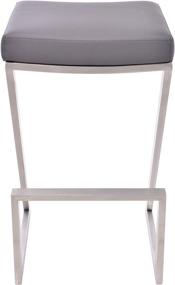 img 3 attached to 🪑 Armen Living Atlantis 26-inch Counter Height Grey Faux Leather Barstool with Brushed Stainless Steel Finish