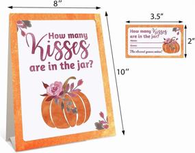 img 1 attached to 🎃 Pumpkin Fall Baby or Bridal Shower Games - Guess the Number of Kisses Game (Sign with 30 Cards)