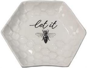 img 1 attached to Catchy Ceramic Bee Spoon Rest - A Stylish Kitchen Essential