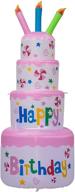 🎂 ajy 6 feet birthday inflatable - vibrant happy birthday cake with candle decoration for indoor and outdoor celebration логотип