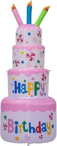 img 4 attached to 🎂 AJY 6 Feet Birthday Inflatable - Vibrant Happy Birthday Cake with Candle Decoration for Indoor and Outdoor Celebration