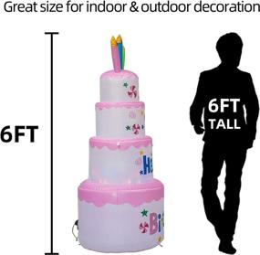 img 1 attached to 🎂 AJY 6 Feet Birthday Inflatable - Vibrant Happy Birthday Cake with Candle Decoration for Indoor and Outdoor Celebration