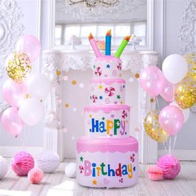 img 3 attached to 🎂 AJY 6 Feet Birthday Inflatable - Vibrant Happy Birthday Cake with Candle Decoration for Indoor and Outdoor Celebration