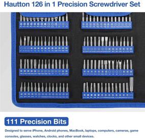 img 3 attached to Hautton Precision Screwdriver Set - 126 in 1 Magnetic Kit for Professional Repair - Portable Oxford Bag - Phone Laptop PC Watch Electronics Tool Set - Black