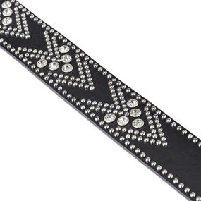 img 1 attached to Stunning Nomad Ladies' Boho Embroidered Casual PU Leather Belt with Braided Detailing