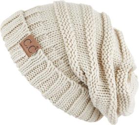 img 3 attached to 🧢 C.C Hatsandscarf Unisex Beanie Oversized Slouchy Cable Knit Beanie (HAT-100) - Exclusive Edition