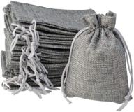 🎁 set of 45 small gray burlap drawstring bags - perfect for wedding, party, birthday, christmas & diy crafts - burlap favor bags, jewelry pouches, treat bags & craft bags logo