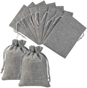 img 2 attached to 🎁 Set of 45 Small Gray Burlap Drawstring Bags - Perfect for Wedding, Party, Birthday, Christmas & DIY Crafts - Burlap Favor Bags, Jewelry Pouches, Treat Bags & Craft Bags