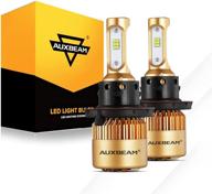 🔦 auxbeam h13 9008 led light bulbs: 8000lm 6500k cool white, f-s3 series with fan & emc - pack of 2 logo