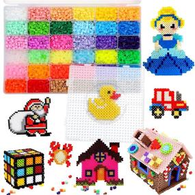 img 4 attached to 🎨 8000 pcs 36 Colors Iron Beads Craft Kit - Pearler Set for Girls, Boys - Fuse Beads Arts and Crafts - Kids Age 5 6 7 Classroom Activity Gift
